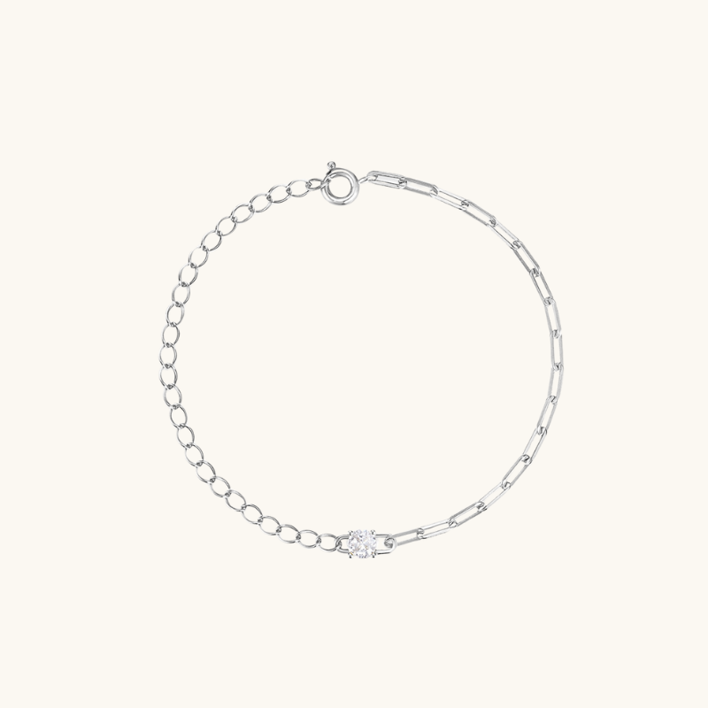 O+Paperclip-Kettenspleiß-Diamantarmband