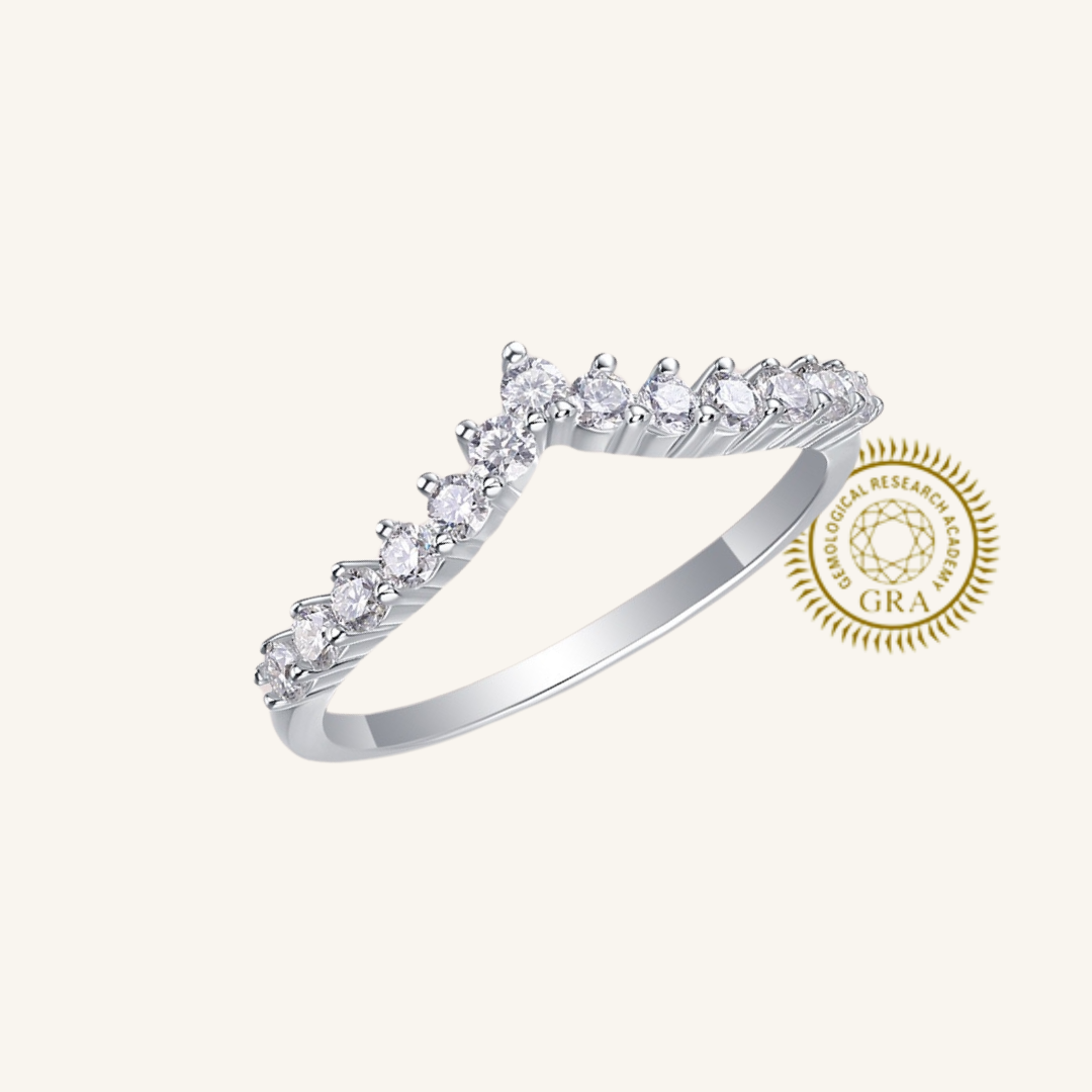Moissanit Wishbone Ring 2.0