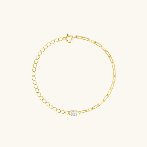 O+Paperclip-Kettenspleiß-Diamantarmband