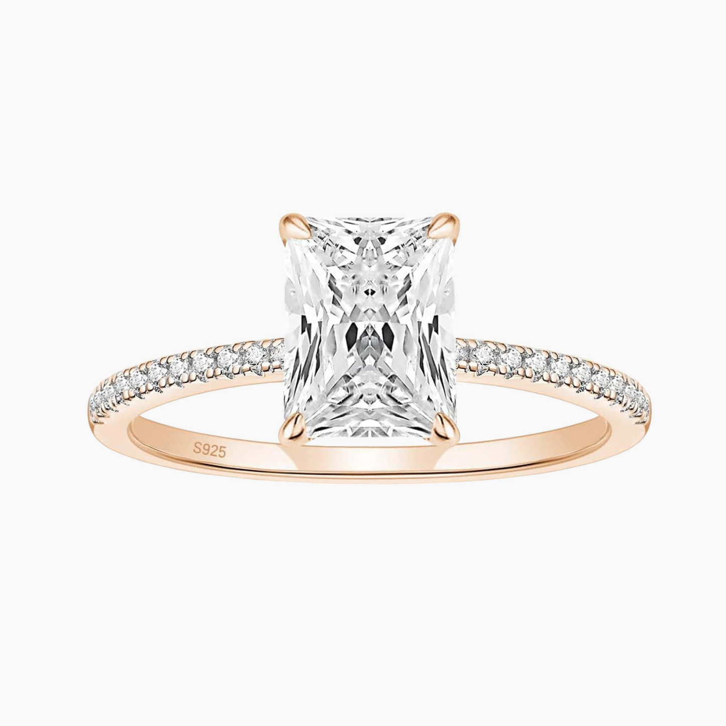 3CT Radiant Cut Solitaire Cubic Zirconia Wedding & Engagement Promise Rings
