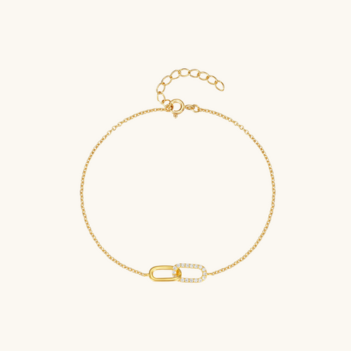 Pavé-Diamant-Büroklammer-Armband