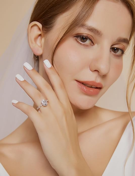 1.5CT Oval Cut Cubic Zirconia Promise Ring in Sterling Silver