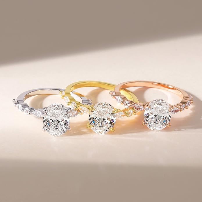 1.5CT Oval Cut Cubic Zirconia Promise Ring in Sterling Silver