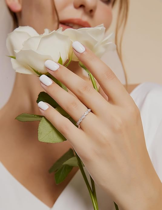 Halber Ewigkeitsring aus gewebtem, gedrehtem Seil aus Sterlingsilber