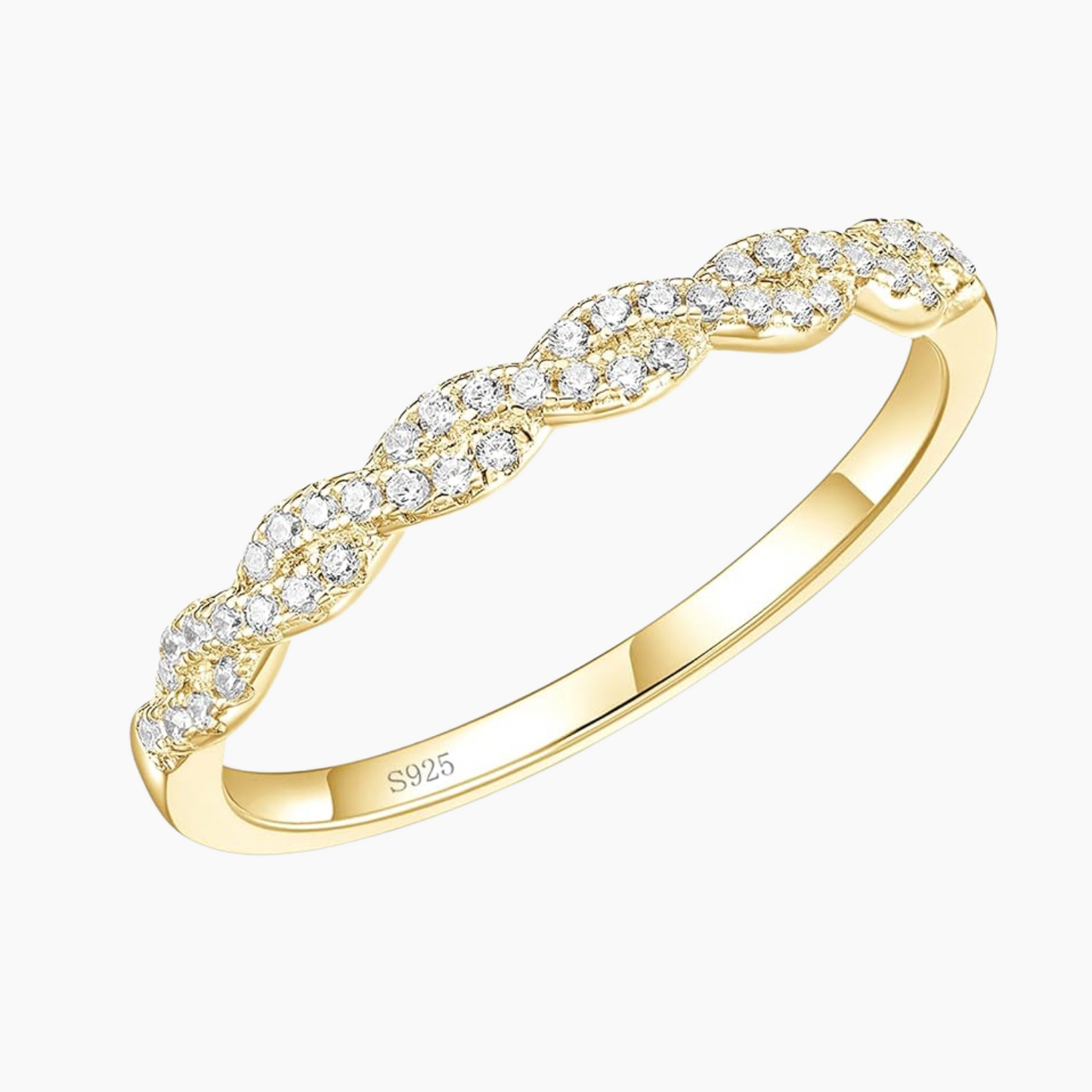 Sterling Silver Woven Twisted Rope Half Eternity Ring