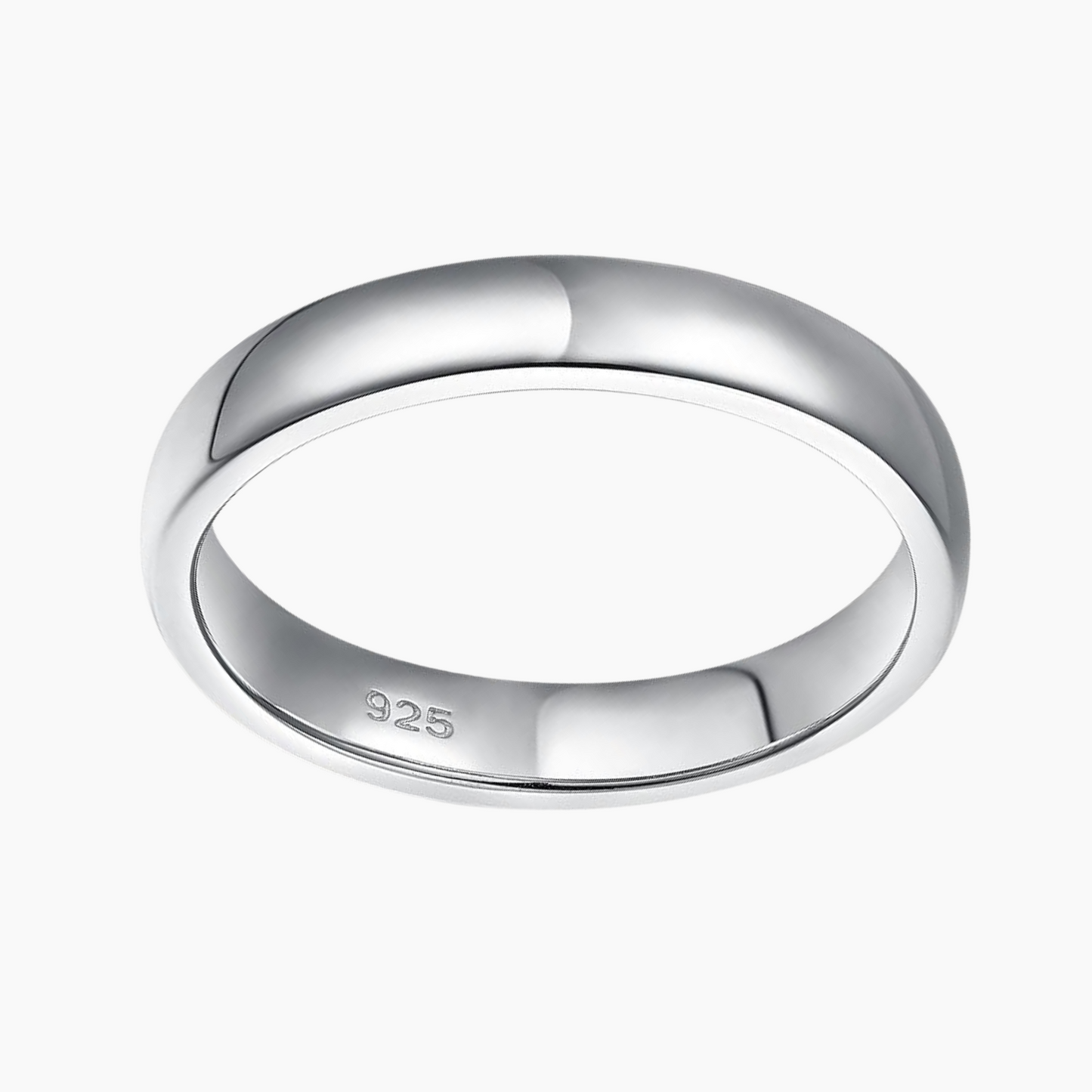 2mm 3.5mm High Polish Plain Dome 925 Sterling Silver High Polish Ring