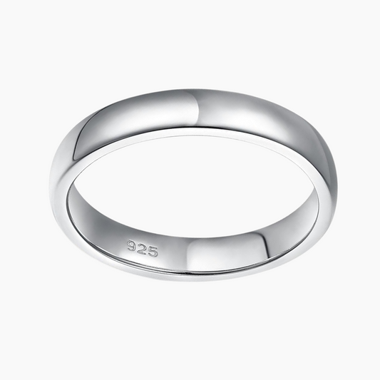 2mm 3.5mm High Polish Plain Dome 925 Sterling Silver High Polish Ring