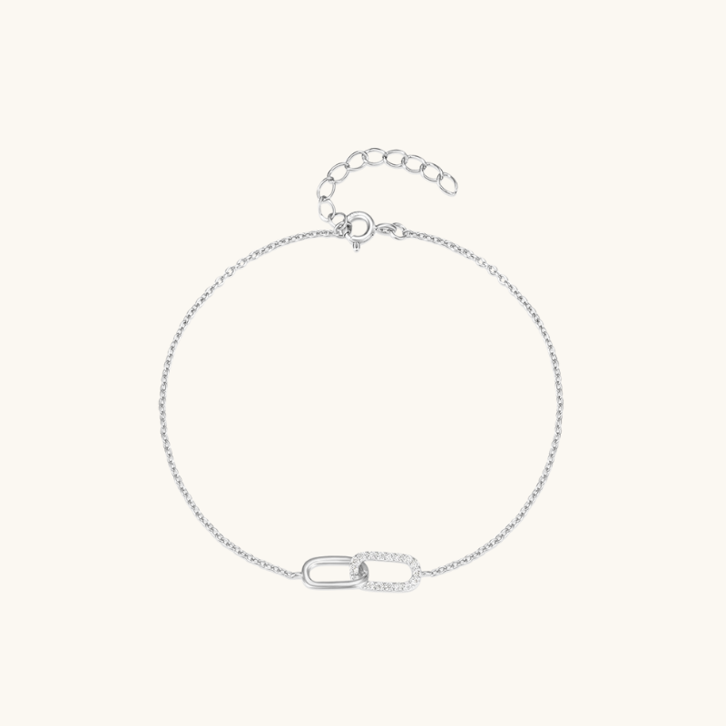 Pavé-Diamant-Büroklammer-Armband