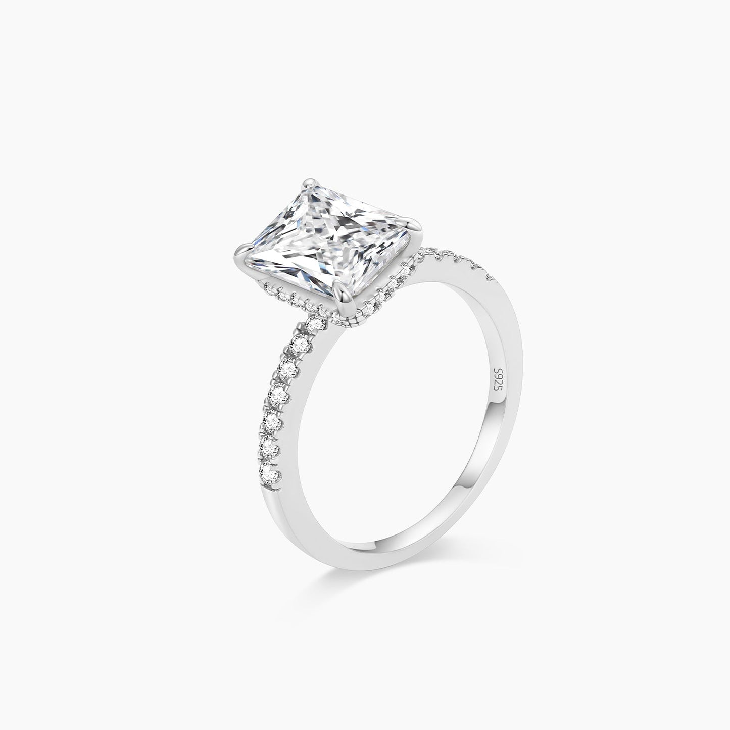 3CT Radiant Cut Solitaire Cubic Zirconia Wedding & Engagement Promise Rings
