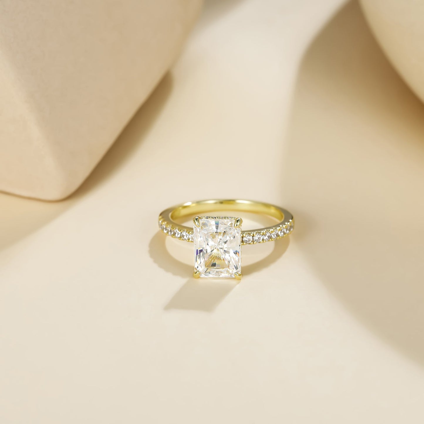 3CT Radiant Cut Solitaire Cubic Zirconia Wedding & Engagement Promise Rings