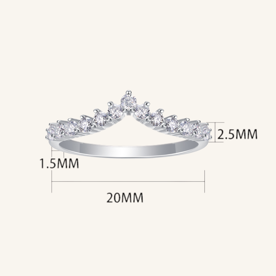 Moissanit Wishbone Ring 2.0