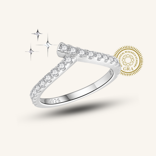 Ehering mit Moissanit-Diamanten