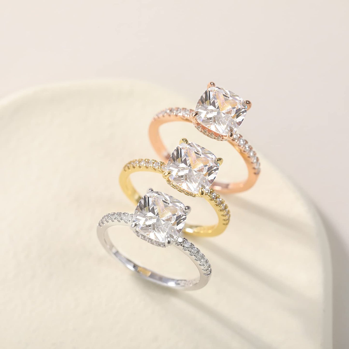 cushion cut engagement rings, cushion cut diamond ring, cubic zirconia engagement ring, cubic zirconia wedding ring, cushion cut ring, cushion ring