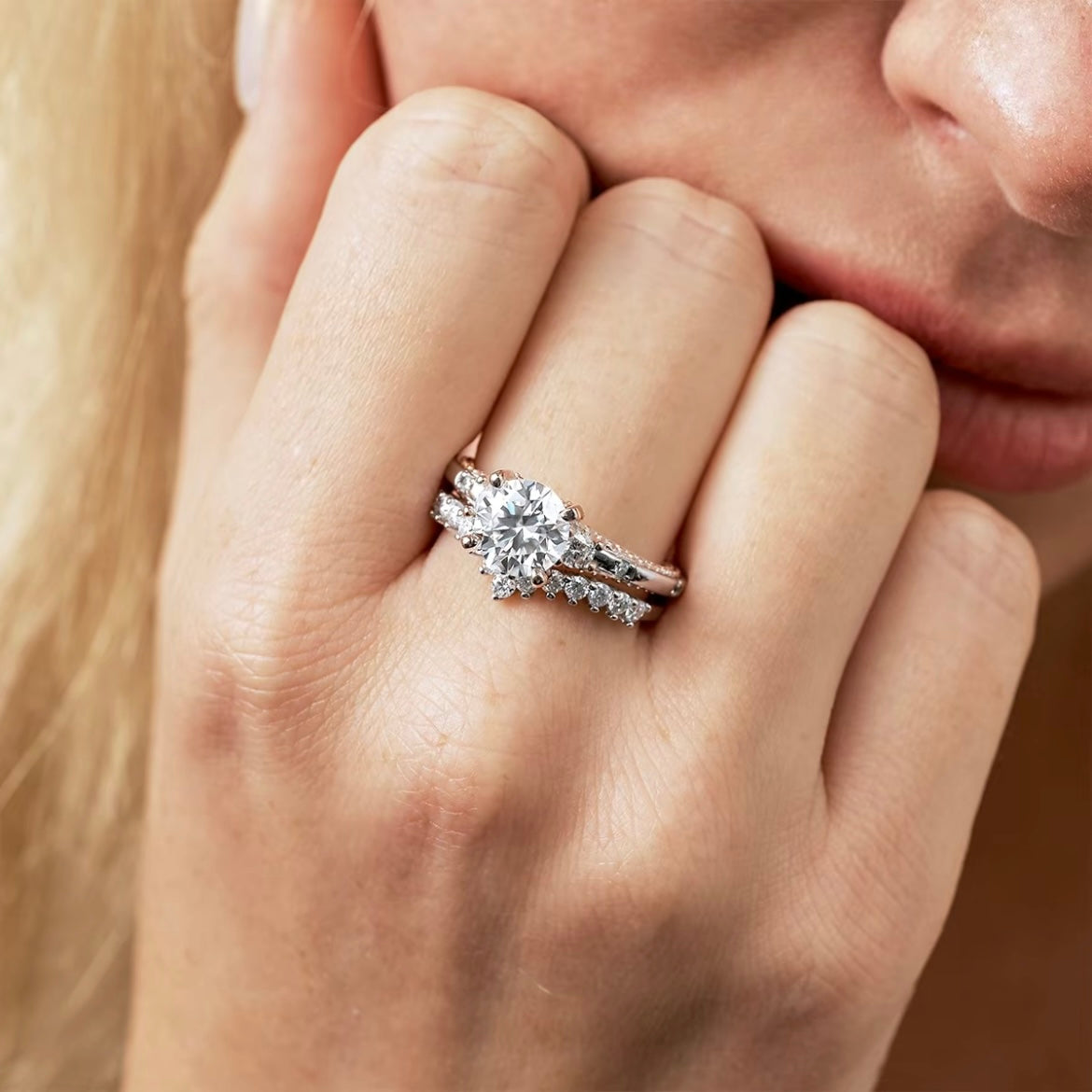 Moissanit Wishbone Ring 2.0