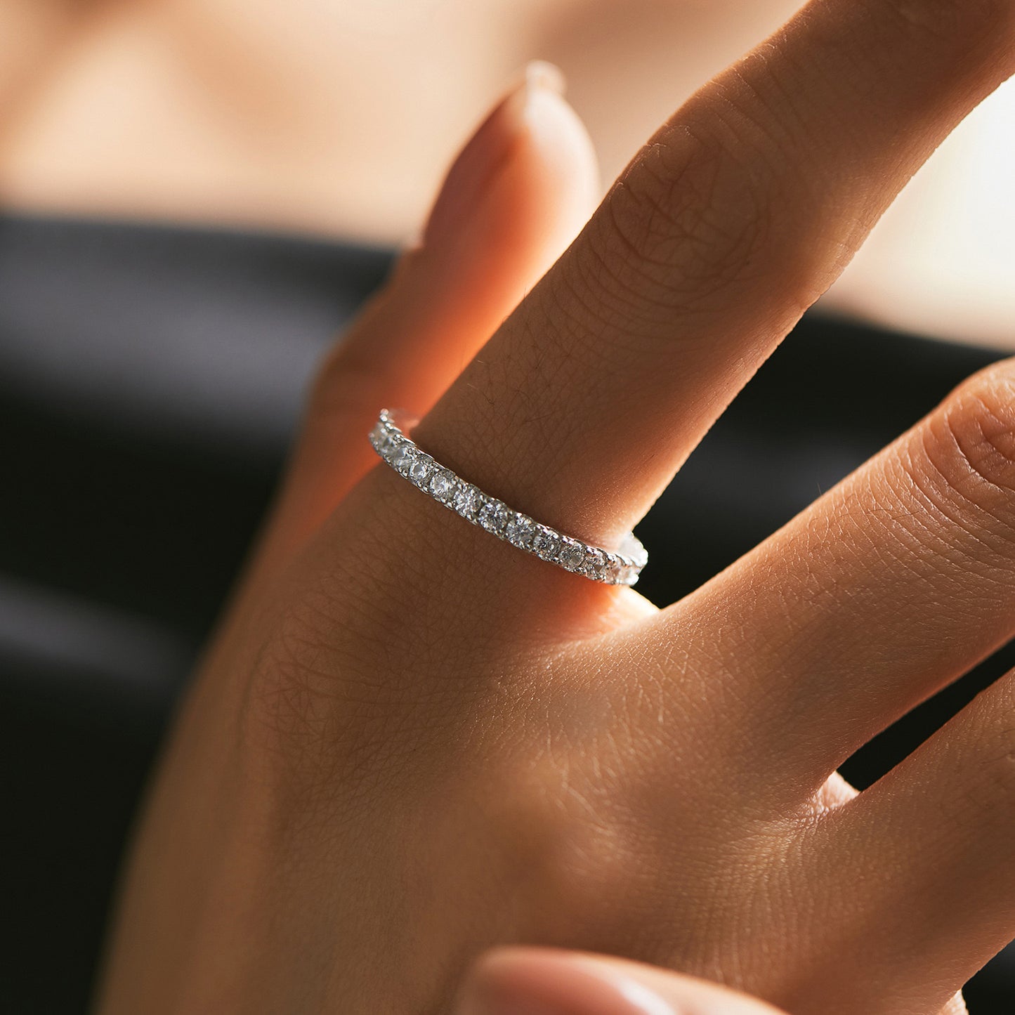 Moissanit Pavé Diamant Eternity Ring