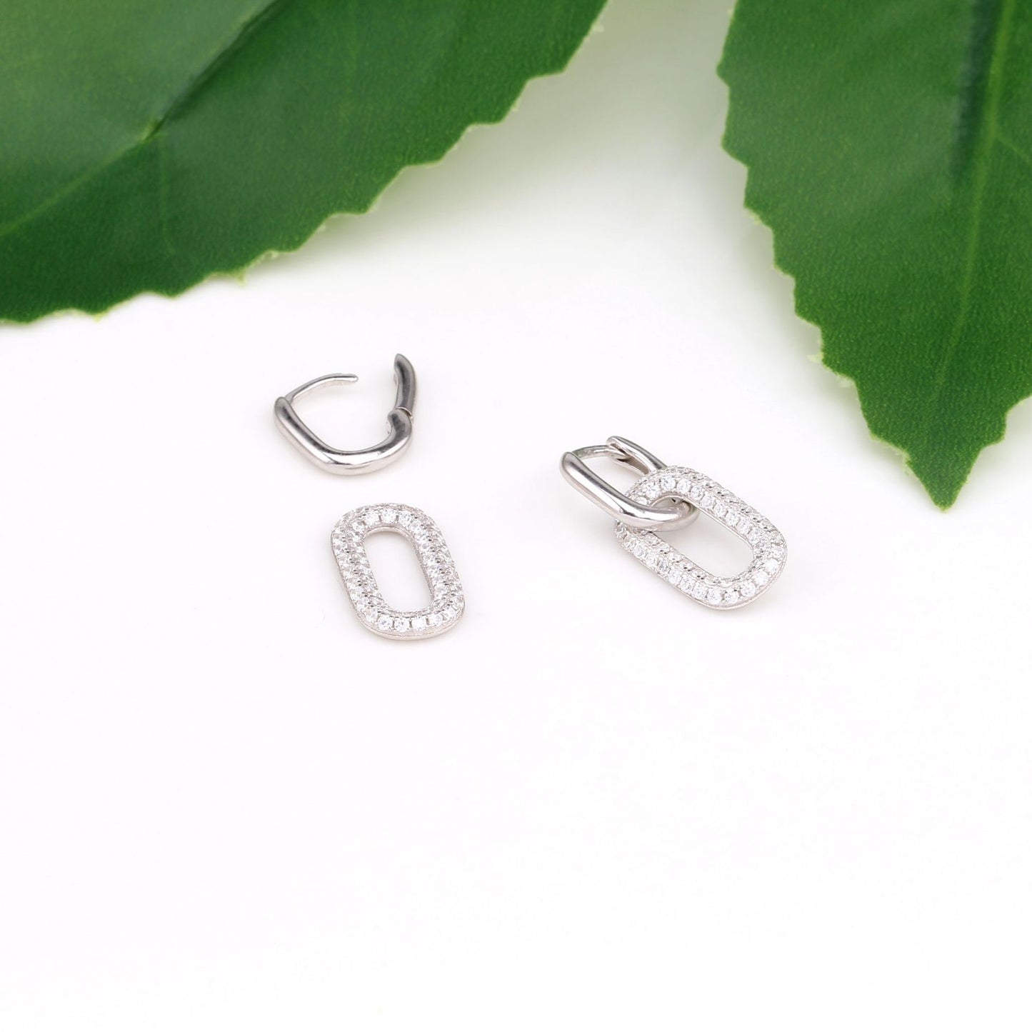 Créoles doubles pavées de diamants