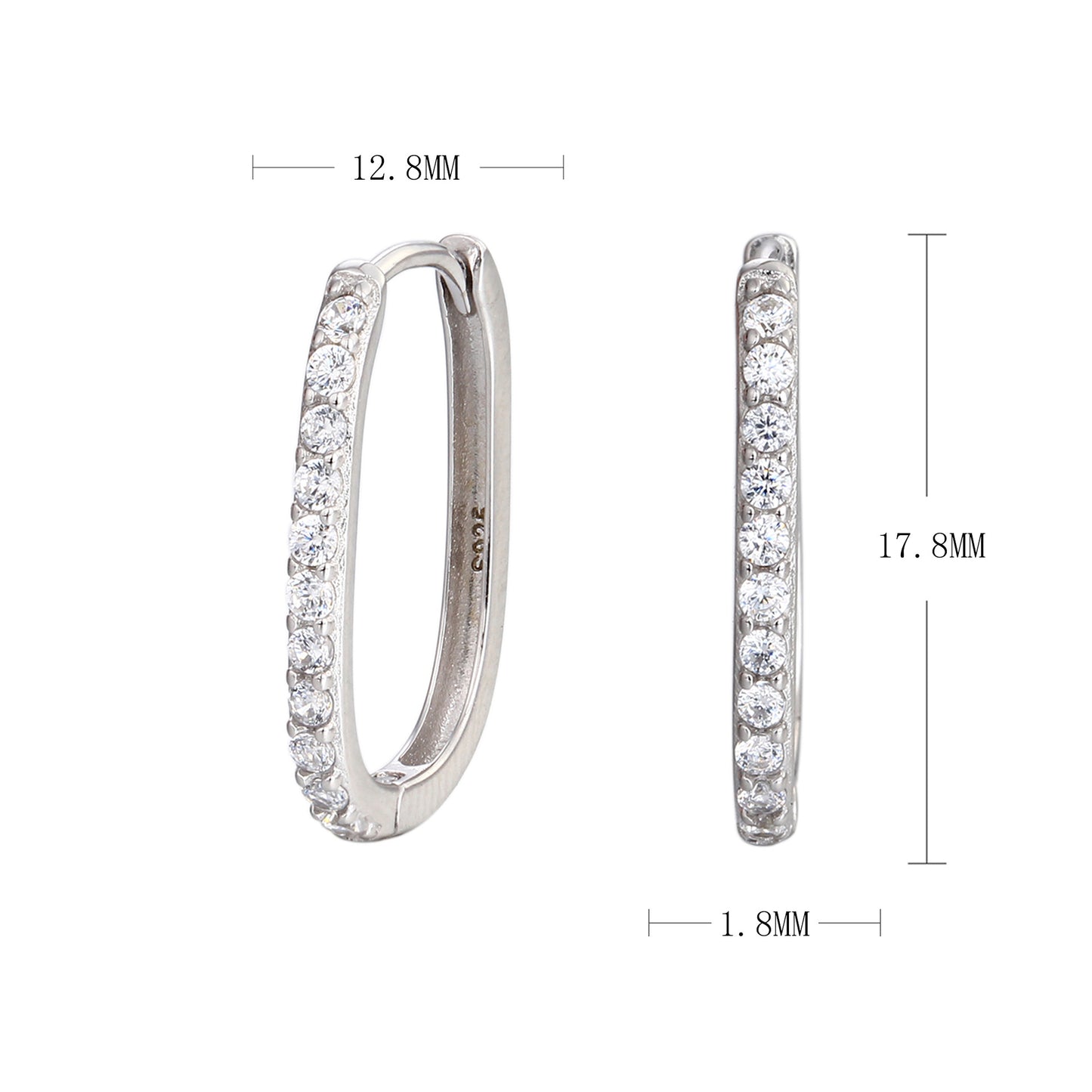 Créoles en U pavées de diamants