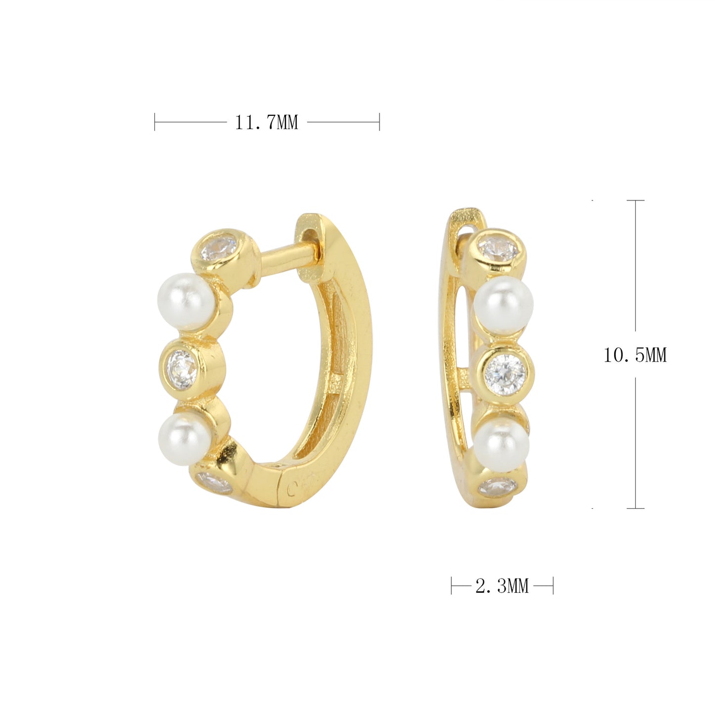 Diamant-Perlen-Huggies-Creolen