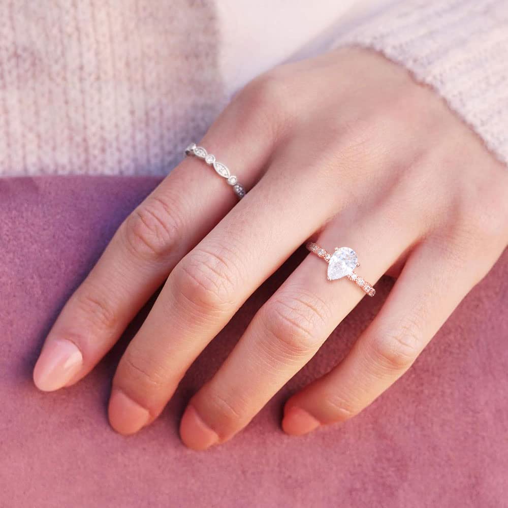 teardrop engagement rings, sterling silver rings, Eamti, teardrop ring, teardrop engagement ring, teardrop emerald ring, teardrop wedding ring
