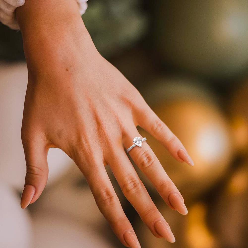 teardrop engagement rings, sterling silver rings, Eamti, teardrop ring, teardrop engagement ring, teardrop emerald ring, teardrop wedding ring, gold pear drop ring