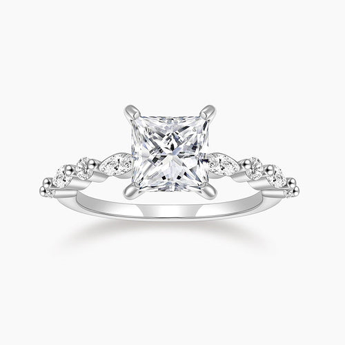 s925 wedding rings, cubic zirconia rings for women, cushion cut rings, eamti silver ring