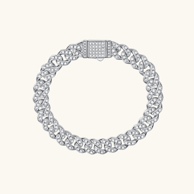 Bracelet à chaîne gourmette glacée