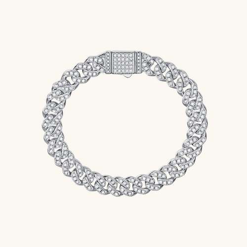 Bracelet à chaîne gourmette glacée