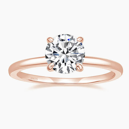solitaire ring, silver cubic zirconia ring, cubic zirconia engagement ring, cubic zirconia wedding rings, 2ct wedding ring, cheap wedding ring under $50, silver round ring, round cut ring