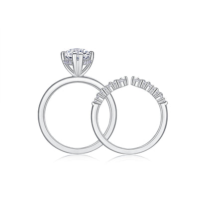 Luxury 5 Carat Round Cut Moissanite Engagement Ring（18）