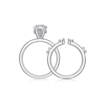 Luxury 5 Carat Round Cut Moissanite Engagement Ring（16）