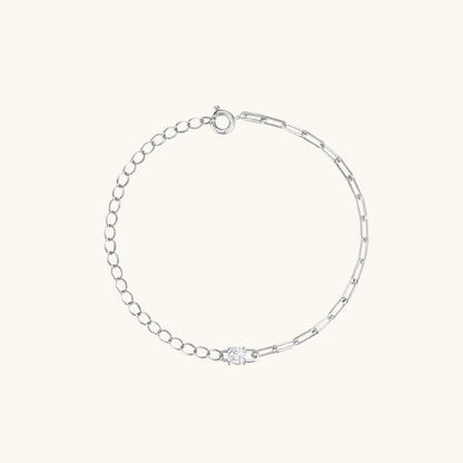 O+Paperclip Chain Splicing Diamond Bracelet