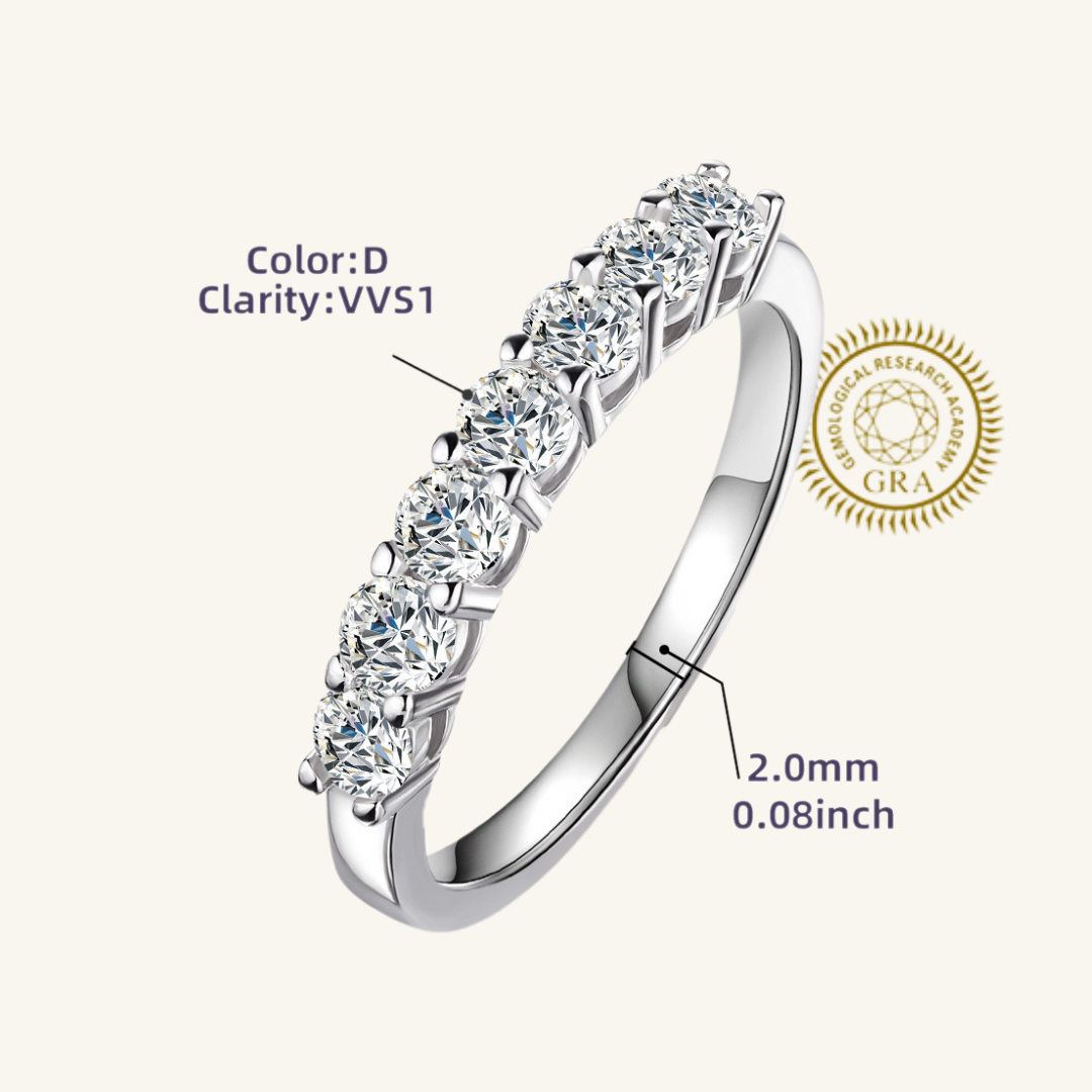 Moissanite Bold Diamond Half Eternity Ring 2.0