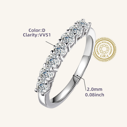 Moissanite Bold Diamond Half Eternity Ring 2.0