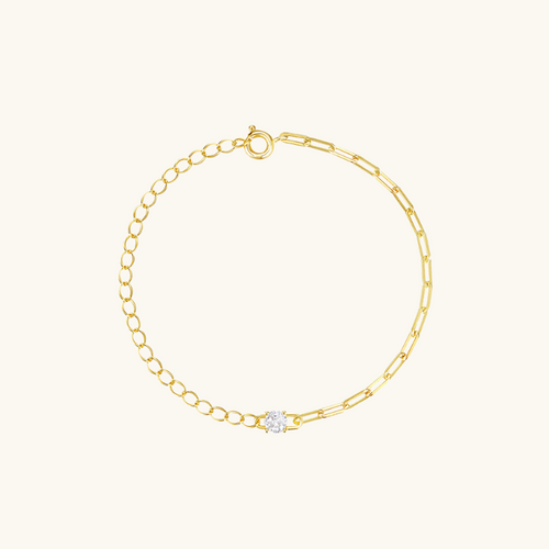 O+Paperclip Chain Splicing Diamond Bracelet