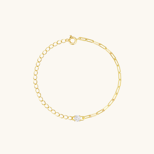 O+Paperclip Chain Splicing Diamond Bracelet