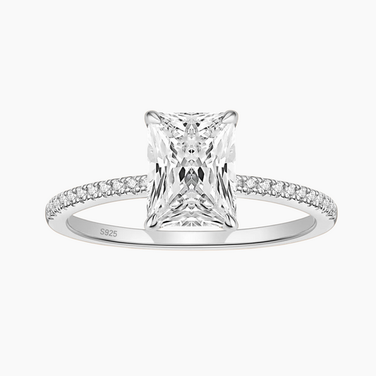 3CT Radiant Cut Solitaire Cubic Zirconia Wedding & Engagement Promise Rings