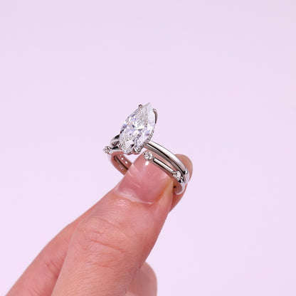 Luxury 5 Carat Round Cut Moissanite Engagement Ring（16）