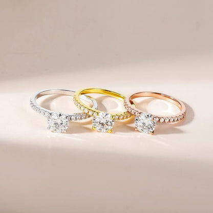 1.25CT 925 Sterling Silver Round Brilliant CZ Ring For Women