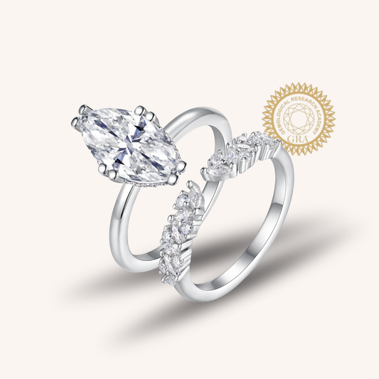 Luxury 5 Carat Round Cut Moissanite Engagement Ring（18）
