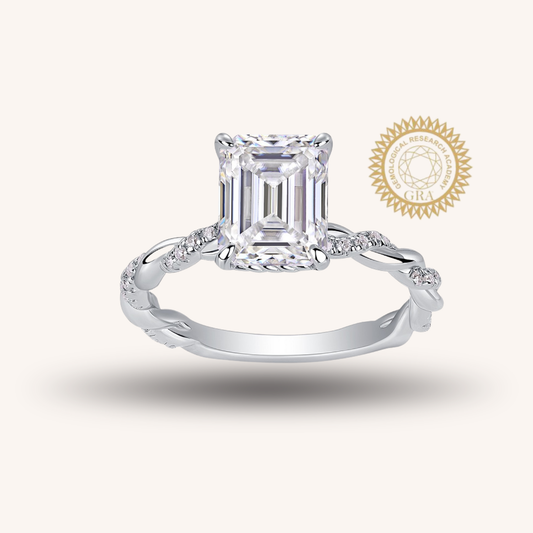 Luxury 5 Carat Round Cut Moissanite Engagement Ring（12）