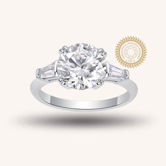 Luxury 5 Carat Round Cut Moissanite Engagement Ring（08）