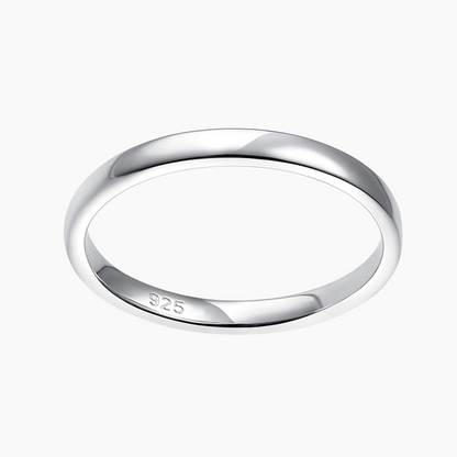 2 mm 3,5 mm hochglanzpolierter, schlichter Kuppelring aus 925er Sterlingsilber mit Hochglanzpolitur