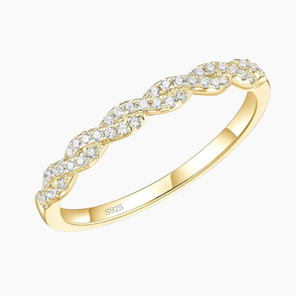 Halber Ewigkeitsring aus gewebtem, gedrehtem Seil aus Sterlingsilber