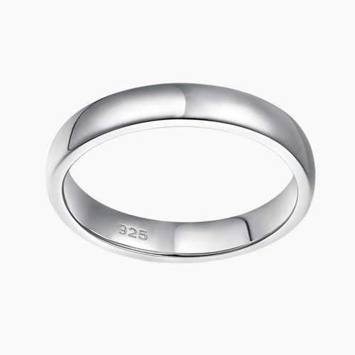 2 mm 3,5 mm hochglanzpolierter, schlichter Kuppelring aus 925er Sterlingsilber mit Hochglanzpolitur