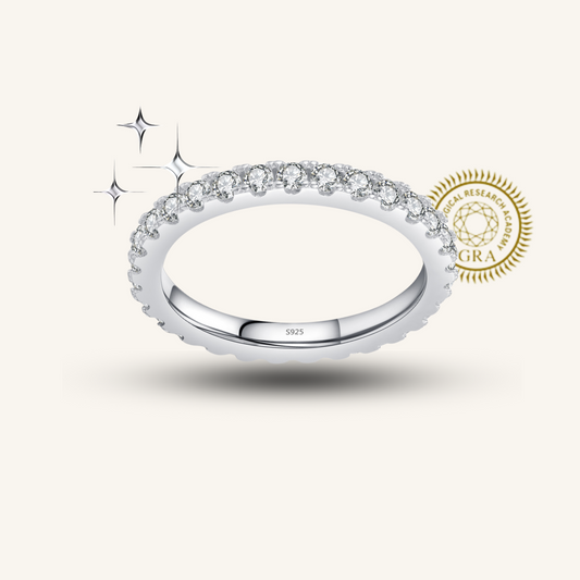 Moissanite Pavé Diamond  Eternity Ring