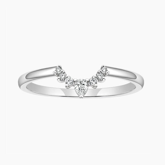 v shape ring, stacking rings, stackable rings for women, minimalist rings, cubic zirconia rings for women, S925 V shape ring, crown ring