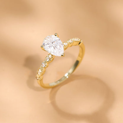 teardrop engagement rings, sterling silver rings, Eamti, teardrop ring, teardrop engagement ring, teardrop emerald ring, teardrop wedding ring, gold pear drop ring