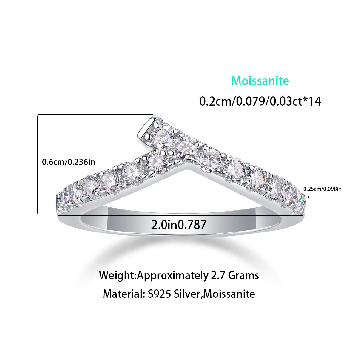 Moissanite Ribbon Diamond Wedding Band