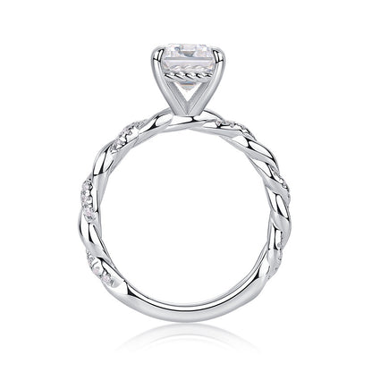 Luxury 5 Carat Round Cut Moissanite Engagement Ring（12）