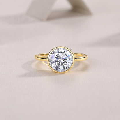 Luxury 5 Carat Round Cut Moissanite Engagement Ring（07）